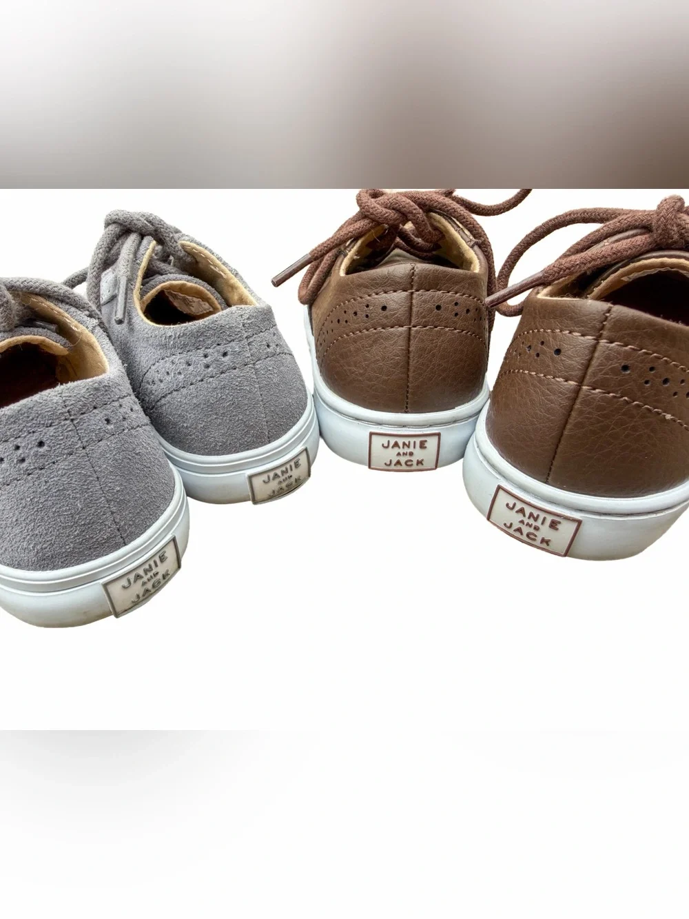 Janie and Jack Toddler Size 7 Shoe Bundle - Wingtip Sneakers Set 2 Leather EUC